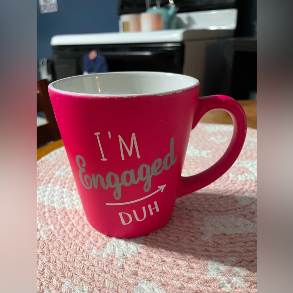 Rare Francesca’s I’m Engaged Duh Mug Hot Pink